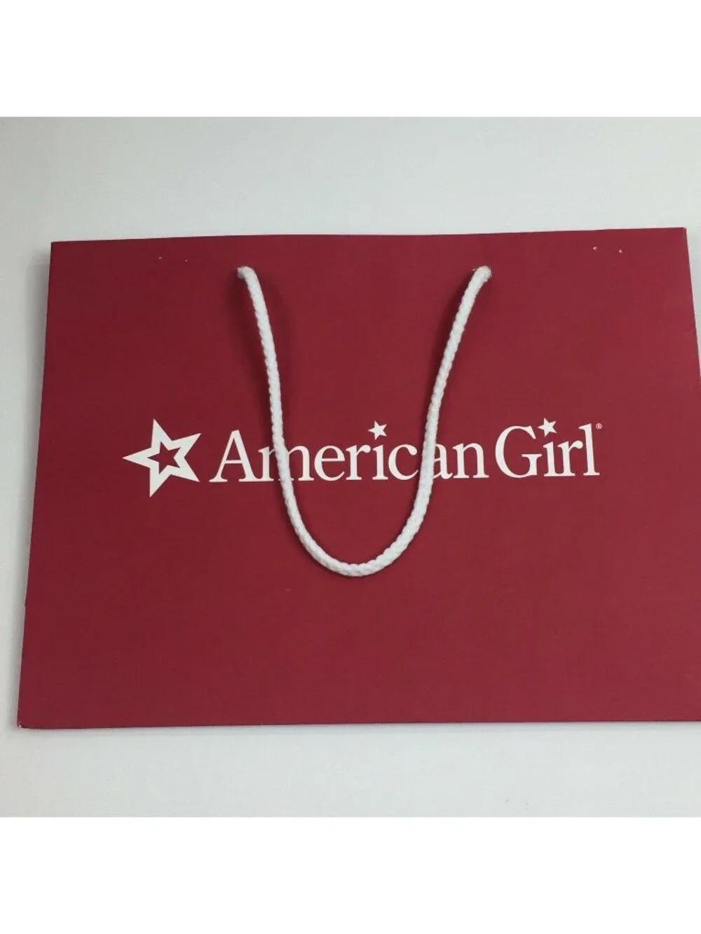 AG American Girl Set 2 Red Medium Shopping Bags Star Logo
